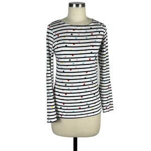 BODEN Stripes Ahead of The Res Blue White Striped Patterned Long Sleeve Size 2